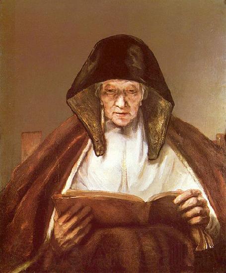 REMBRANDT Harmenszoon van Rijn Alte Frau, lesend Norge oil painting art
